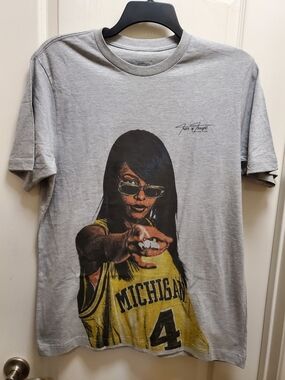 Aaliyah In A Michigan Jersey Graphic Tee - NWOT / Large